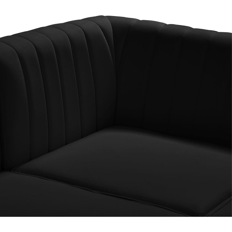 Meridian Alina Black Velvet Modular Sectional IMAGE 8