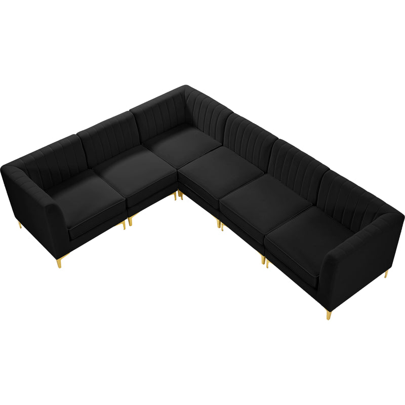 Meridian Alina Black Velvet Modular Sectional IMAGE 10