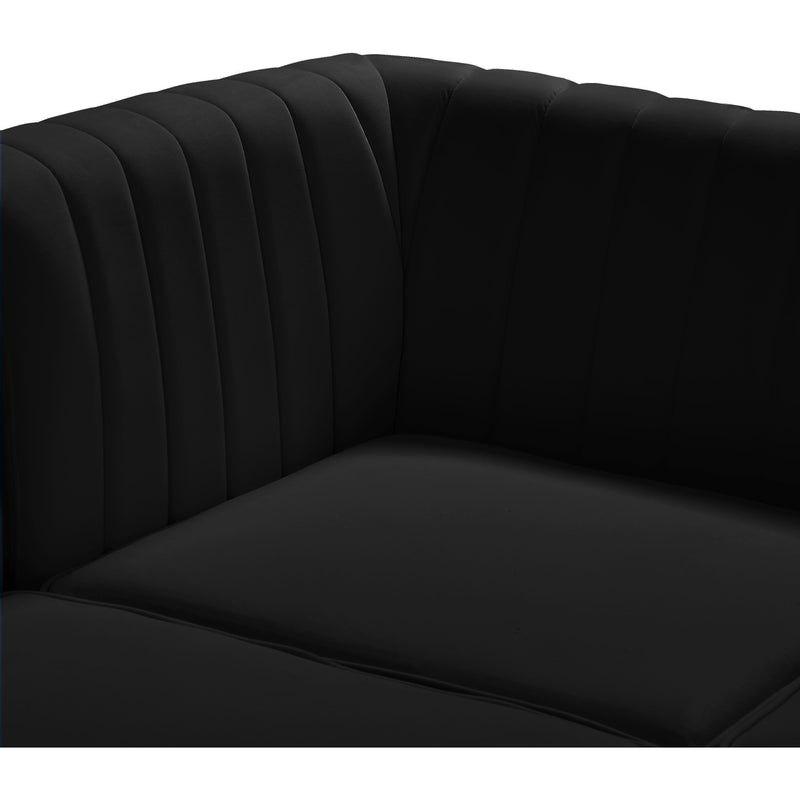 Meridian Alina Black Velvet Modular Sectional IMAGE 13