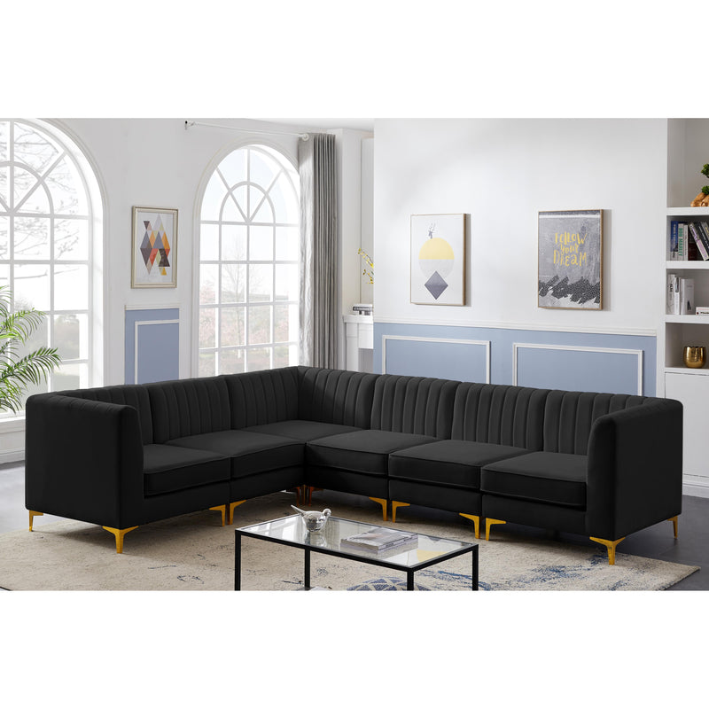 Meridian Alina Black Velvet Modular Sectional IMAGE 18