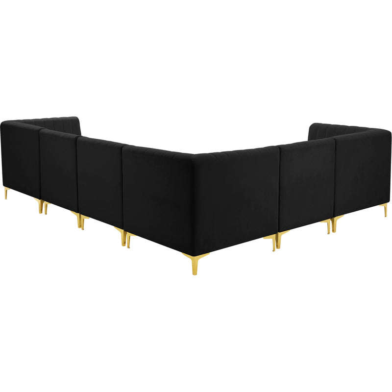 Meridian Alina Black Velvet Modular Sectional IMAGE 5