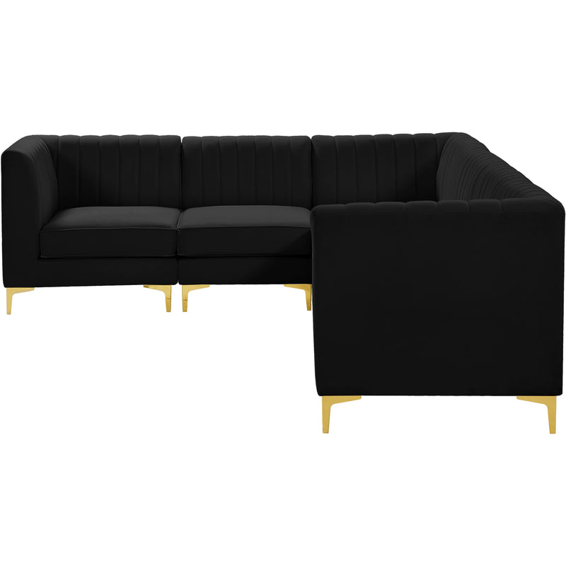 Meridian Alina Black Velvet Modular Sectional IMAGE 6