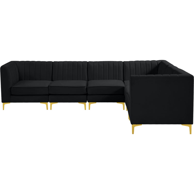 Meridian Alina Black Velvet Modular Sectional IMAGE 7