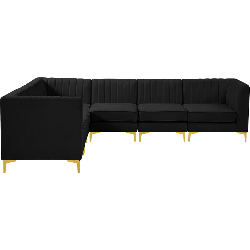 Meridian Alina Black Velvet Modular Sectional IMAGE 8