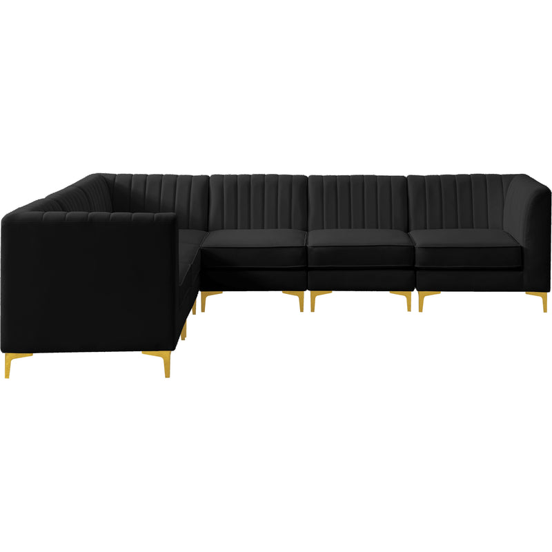 Meridian Alina Black Velvet Modular Sectional IMAGE 9