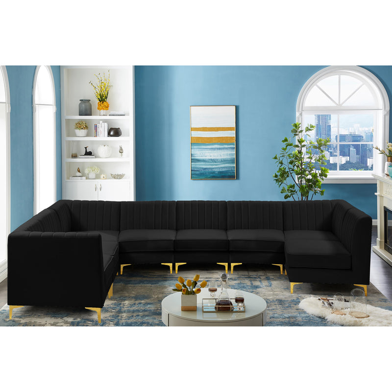 Meridian Alina Black Velvet Modular Sectional IMAGE 16