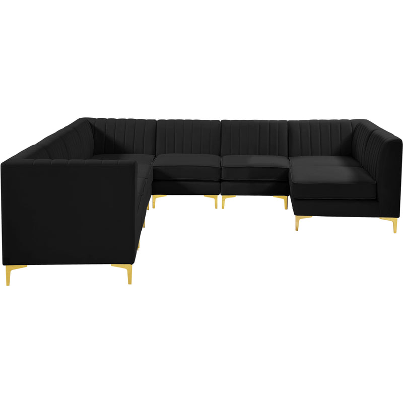 Meridian Alina Black Velvet Modular Sectional IMAGE 5