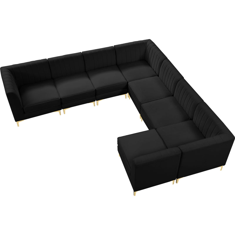 Meridian Alina Black Velvet Modular Sectional IMAGE 6