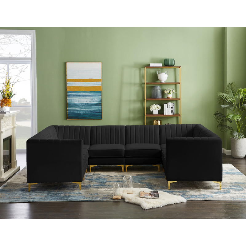 Meridian Alina Black Velvet Modular Sectional IMAGE 16