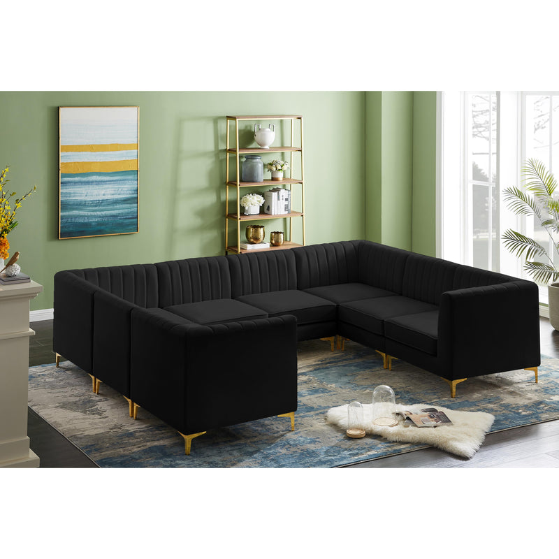 Meridian Alina Black Velvet Modular Sectional IMAGE 18