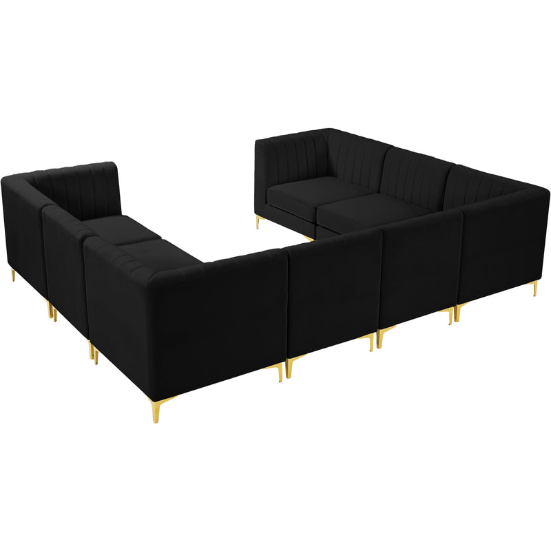 Meridian Alina Black Velvet Modular Sectional IMAGE 5