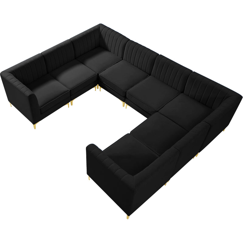 Meridian Alina Black Velvet Modular Sectional IMAGE 6