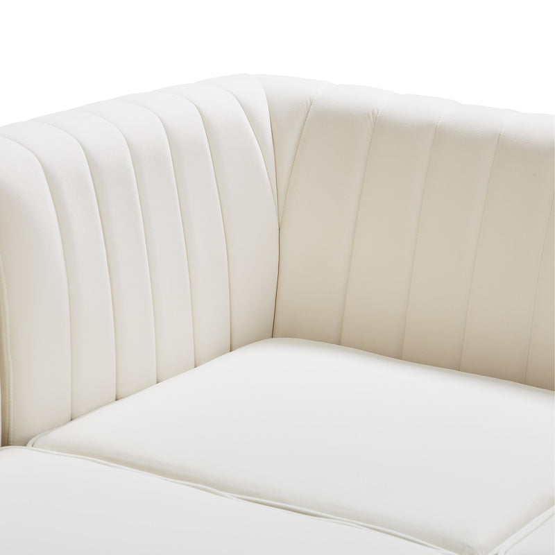 Meridian Alina Cream Velvet Modular Sofa IMAGE 10