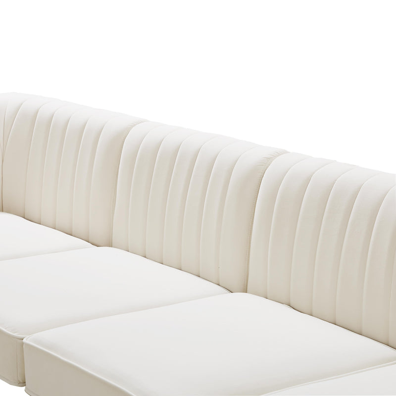 Meridian Alina Cream Velvet Modular Sofa IMAGE 11