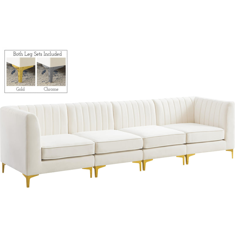 Meridian Alina Cream Velvet Modular Sofa IMAGE 1