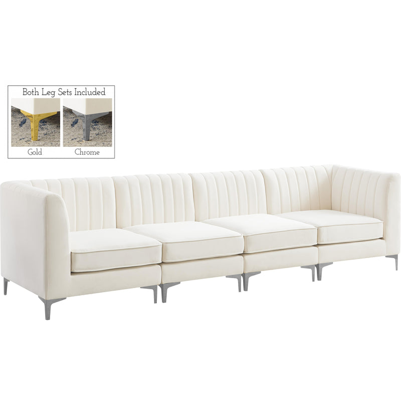 Meridian Alina Cream Velvet Modular Sofa IMAGE 2