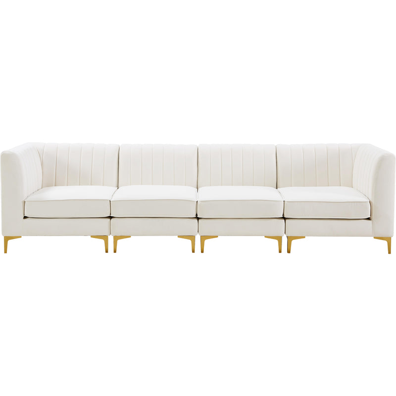 Meridian Alina Cream Velvet Modular Sofa IMAGE 6