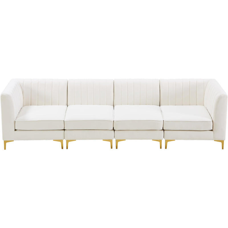 Meridian Alina Cream Velvet Modular Sofa IMAGE 7