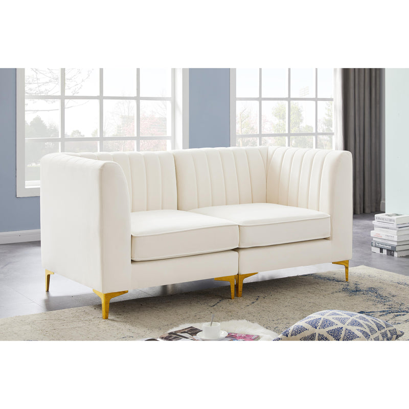 Meridian Alina Cream Velvet Modular Sofa IMAGE 3