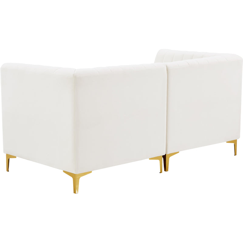 Meridian Alina Cream Velvet Modular Sofa IMAGE 5