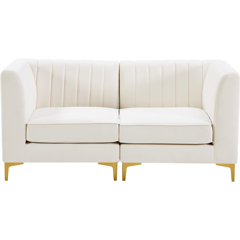 Meridian Alina Cream Velvet Modular Sofa IMAGE 6