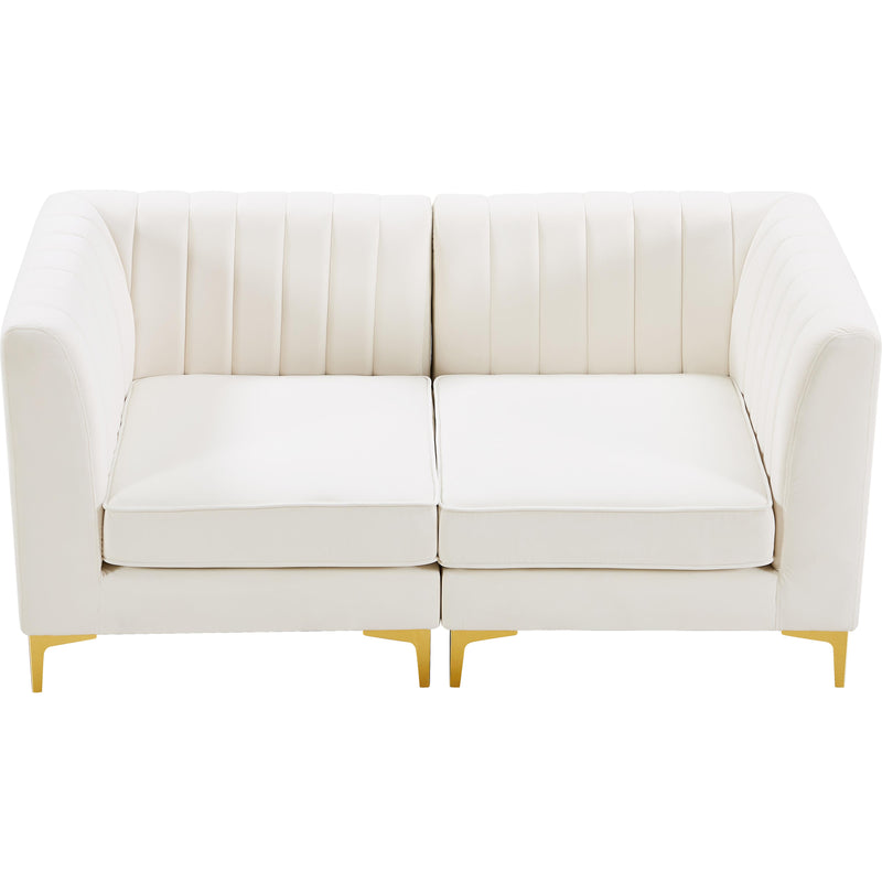 Meridian Alina Cream Velvet Modular Sofa IMAGE 7