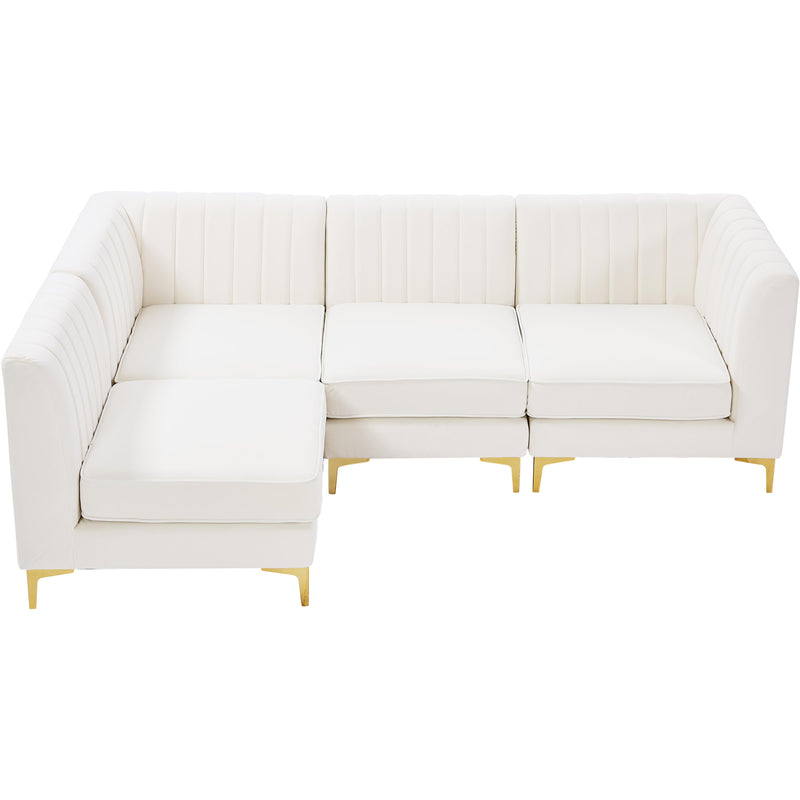 Meridian Alina Cream Velvet Modular Sectional IMAGE 9