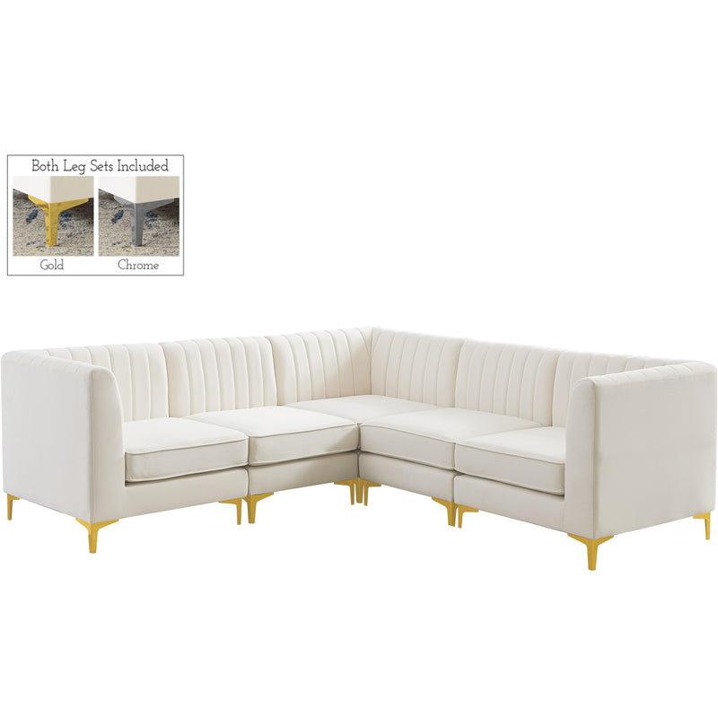 Meridian Alina Cream Velvet Modular Sectional IMAGE 1