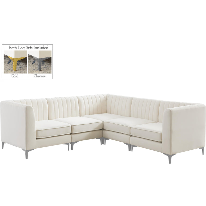 Meridian Alina Cream Velvet Modular Sectional IMAGE 2