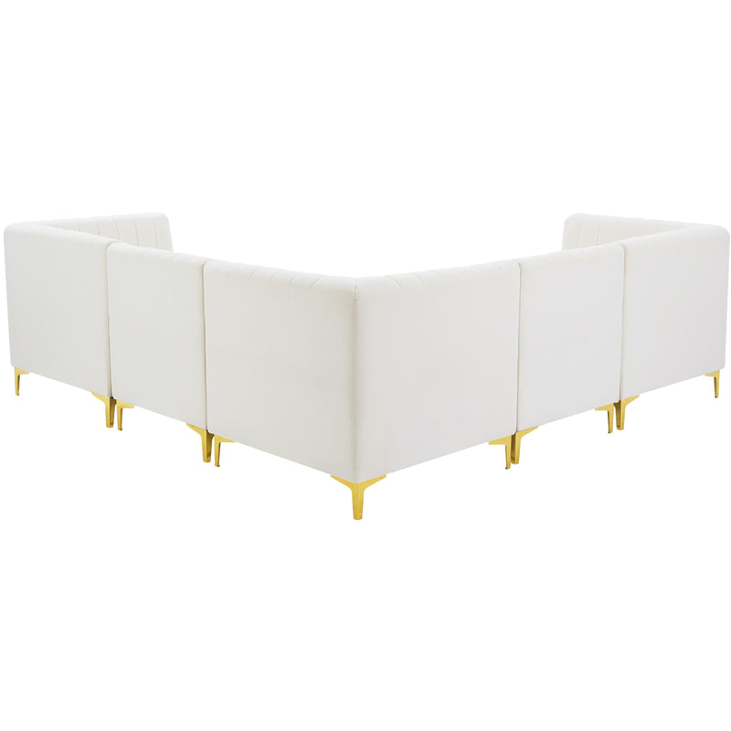 Meridian Alina Cream Velvet Modular Sectional IMAGE 5