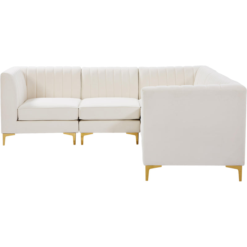 Meridian Alina Cream Velvet Modular Sectional IMAGE 7