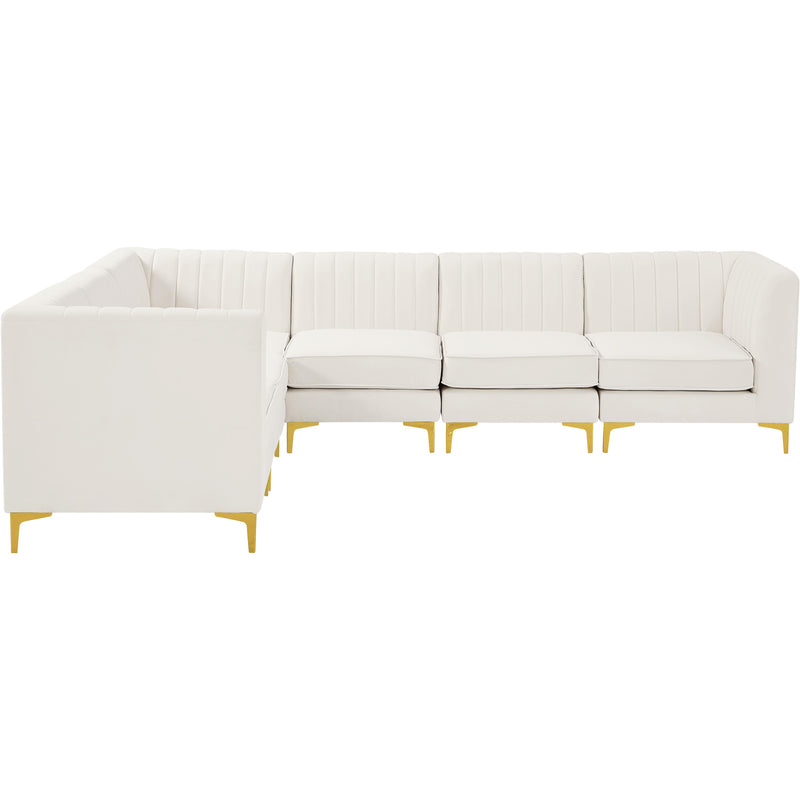 Meridian Alina Cream Velvet Modular Sectional IMAGE 10