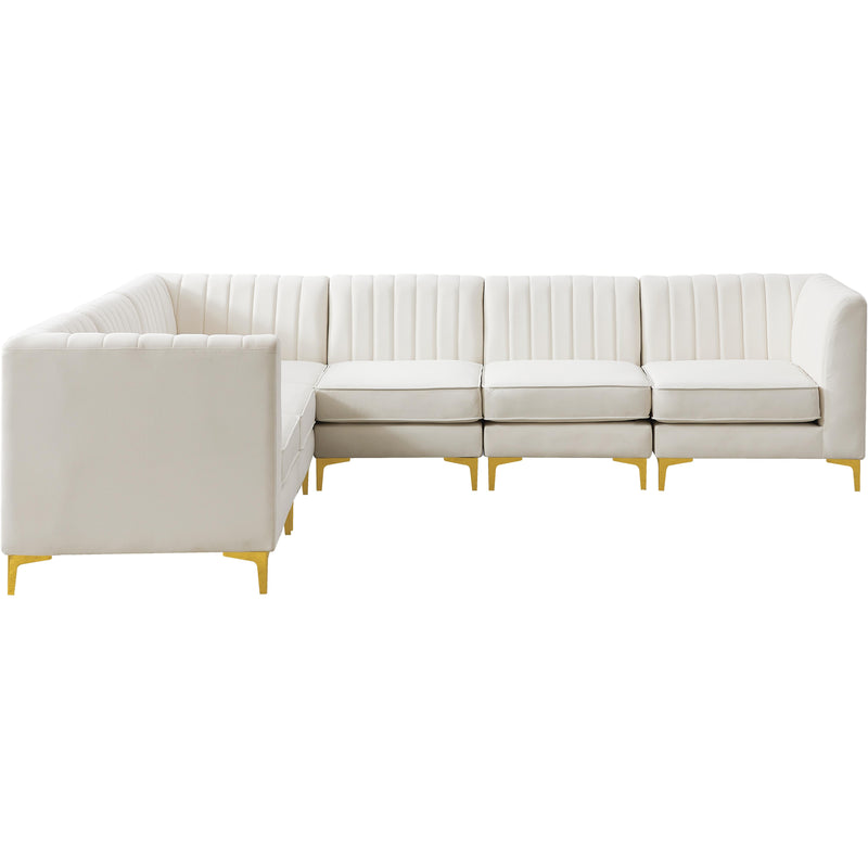 Meridian Alina Cream Velvet Modular Sectional IMAGE 11