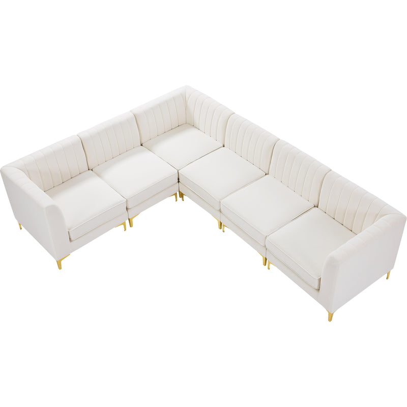 Meridian Alina Cream Velvet Modular Sectional IMAGE 12