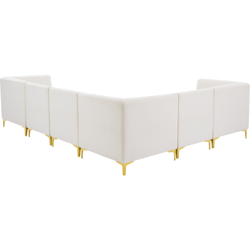 Meridian Alina Cream Velvet Modular Sectional IMAGE 7