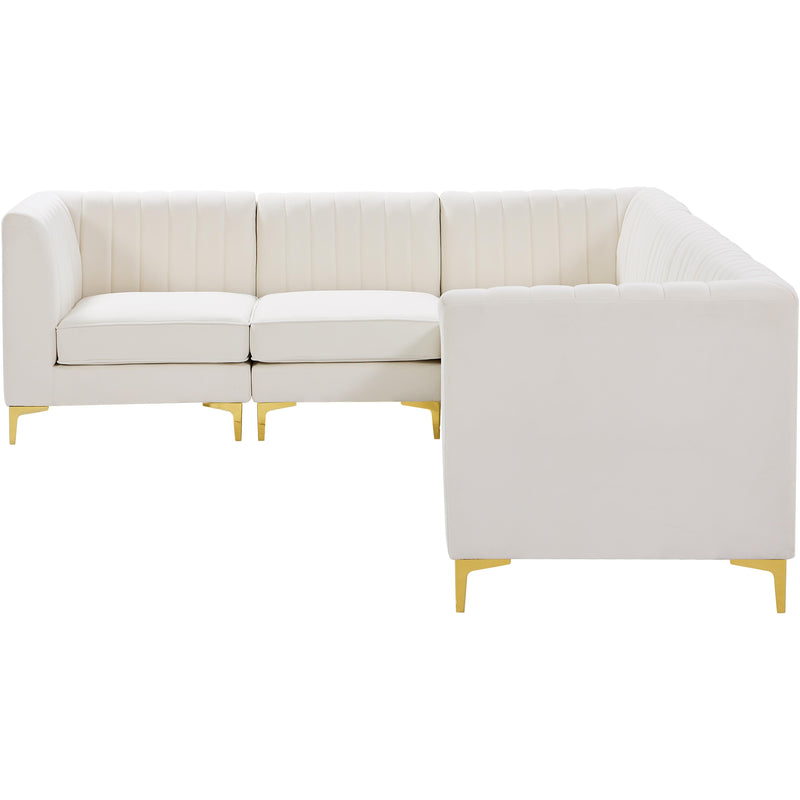 Meridian Alina Cream Velvet Modular Sectional IMAGE 8