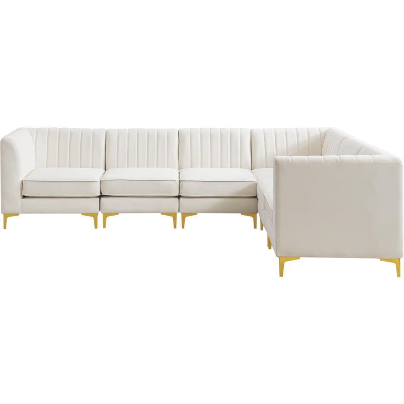 Meridian Alina Cream Velvet Modular Sectional IMAGE 9