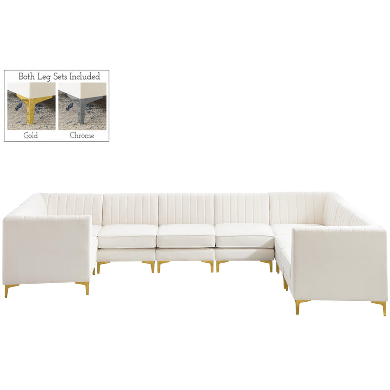 Meridian Alina Cream Velvet Modular Sectional IMAGE 1