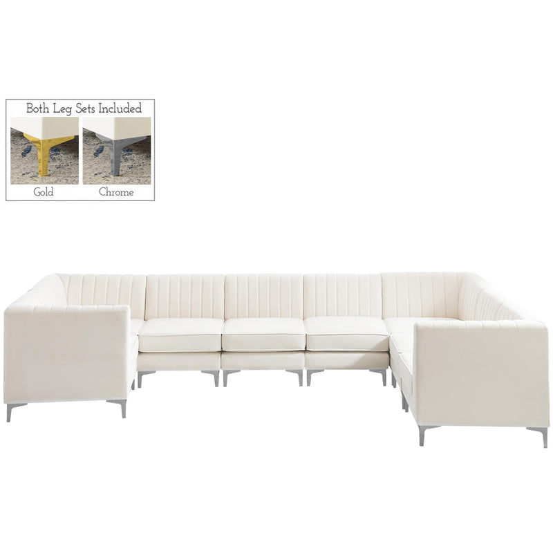 Meridian Alina Cream Velvet Modular Sectional IMAGE 2