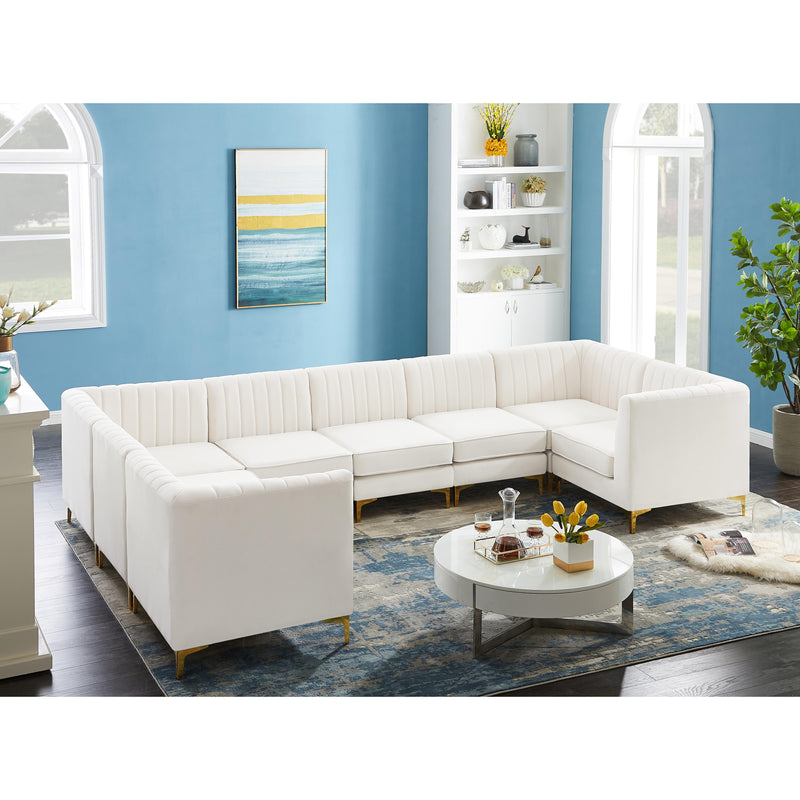 Meridian Alina Cream Velvet Modular Sectional IMAGE 7