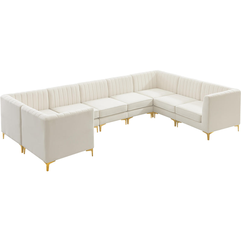 Meridian Alina Cream Velvet Modular Sectional IMAGE 9