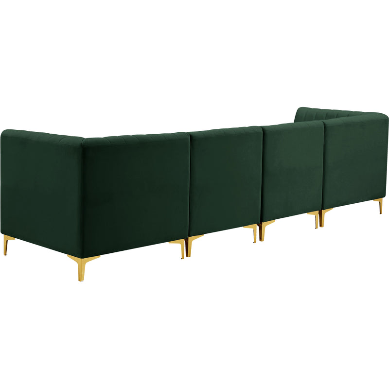 Meridian Alina Green Velvet Modular Sectional IMAGE 5