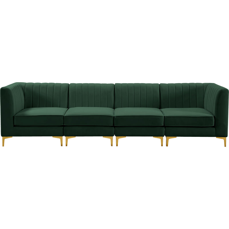 Meridian Alina Green Velvet Modular Sectional IMAGE 6