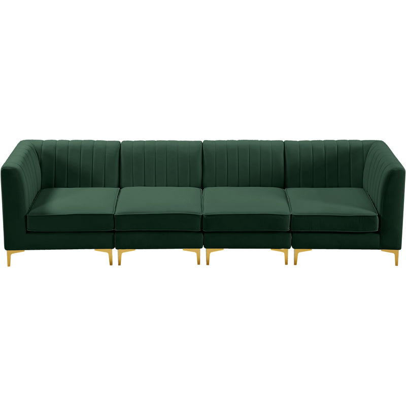 Meridian Alina Green Velvet Modular Sectional IMAGE 7