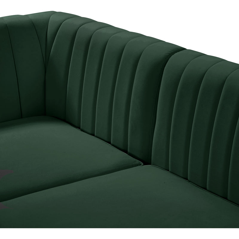 Meridian Alina Green Velvet Modular Sectional IMAGE 14