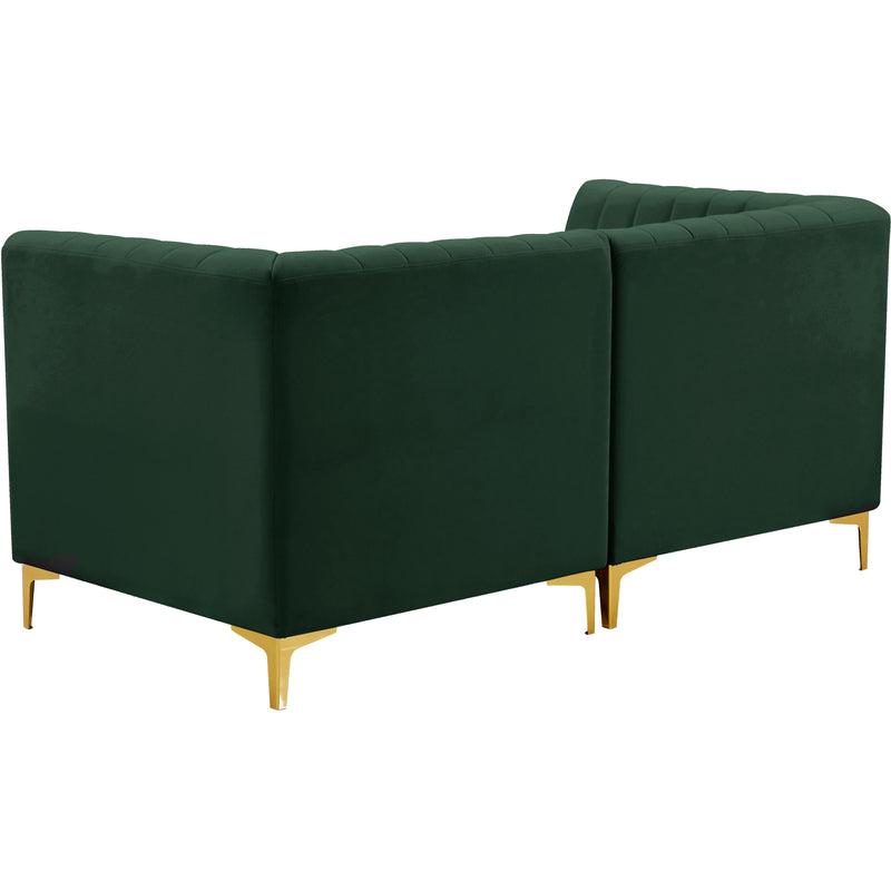 Meridian Alina Green Velvet Modular Sectional IMAGE 5