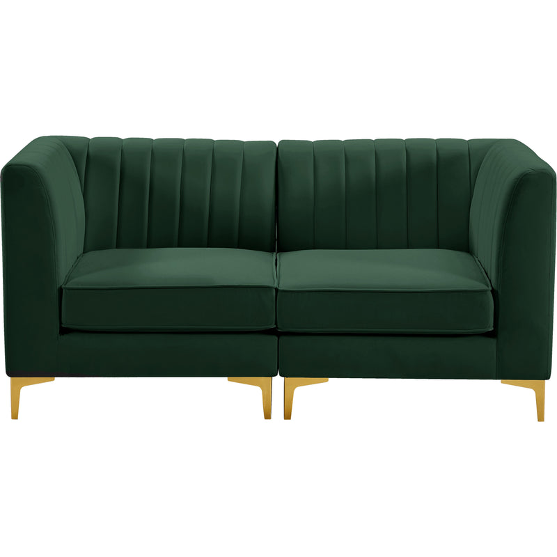 Meridian Alina Green Velvet Modular Sectional IMAGE 6