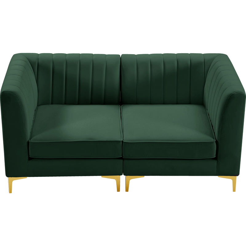 Meridian Alina Green Velvet Modular Sectional IMAGE 7