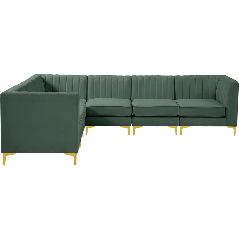 Meridian Alina Green Velvet Modular Sectional IMAGE 10