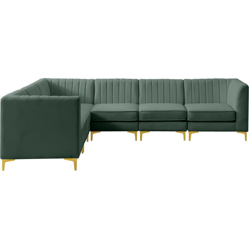 Meridian Alina Green Velvet Modular Sectional IMAGE 11